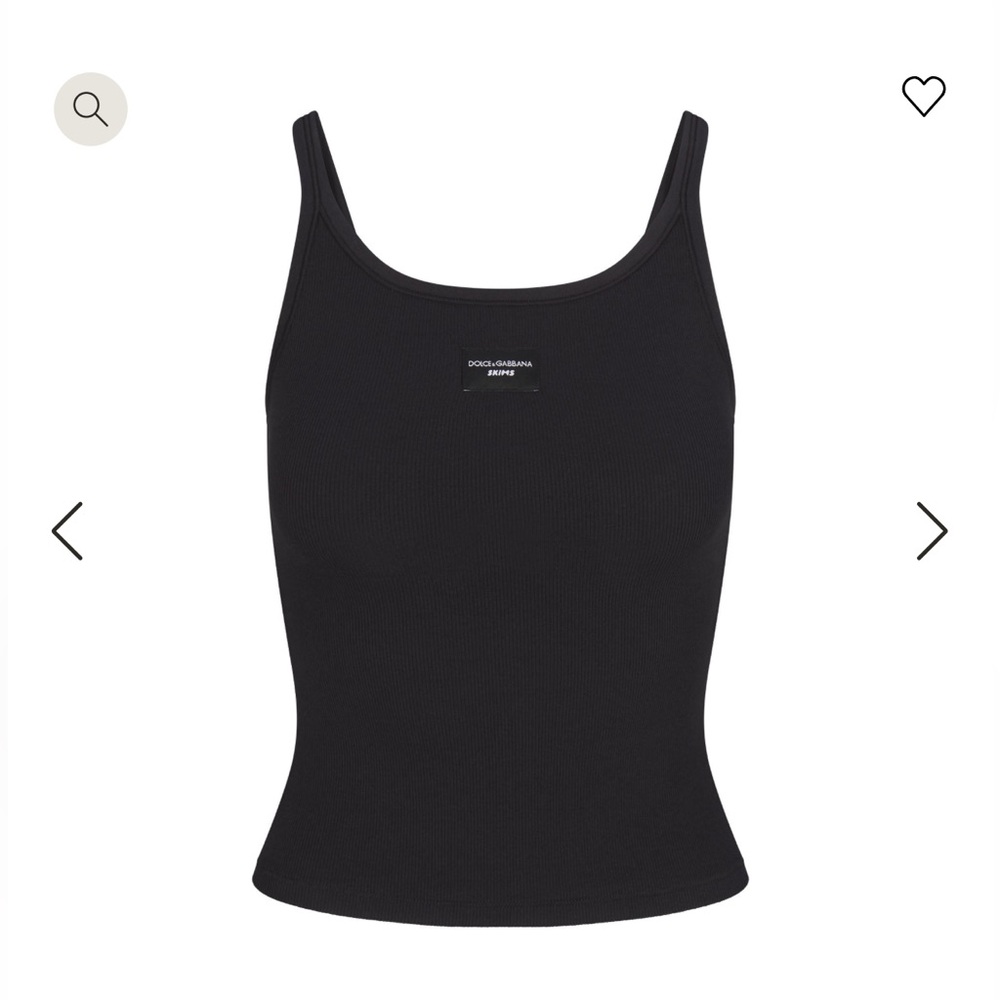 DOLCE&GABBANA X SKIMS COTTON RIB SCOOP TANK
ONYX / 2X